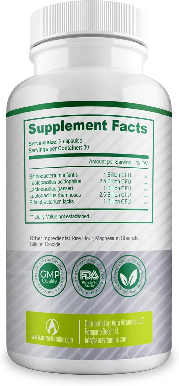 AURA VITAMINS Probiotik Enzyme Blend Supplement for Gut Health - 60ct (2 Pack)