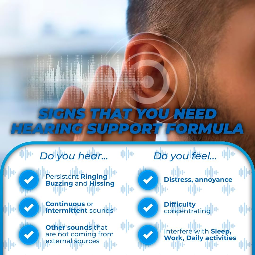 AURA VITAMINS Ring Off (120 Caps) – Effective Tinnitus Relief with Ginkgo Biloba & Zinc Picolinate for Inner Peace & Hearing Health