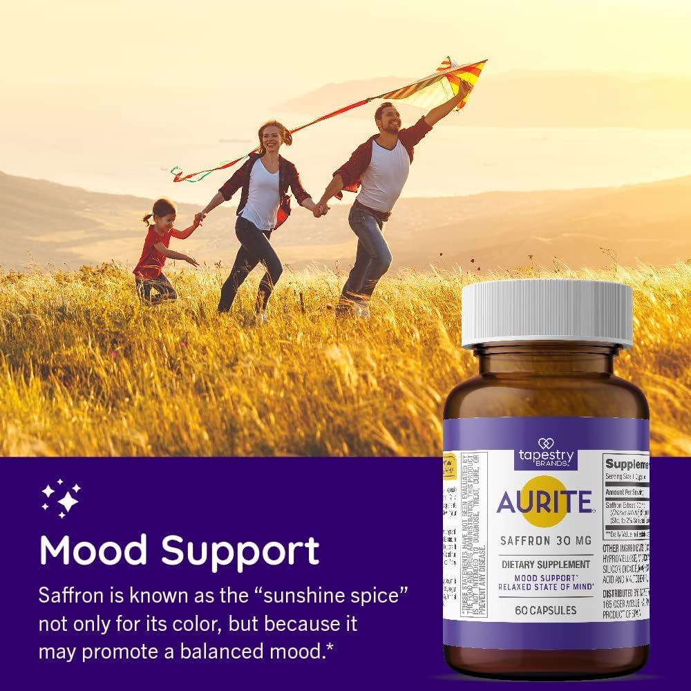 Aurite Stress Management Bundle: Ashwagandha & Saffron Supplements for Mood Support and Memory - Vegetarian, Non-GMO, Gluten & Soy-Free