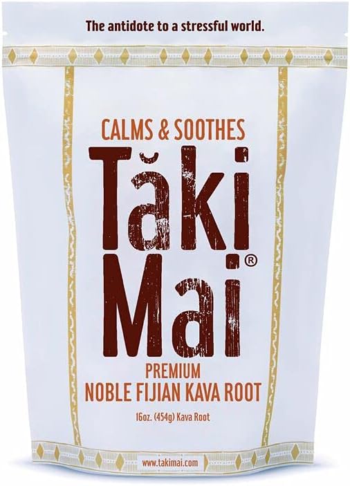 Authentic Fiji Kava Root Powder - Traditional Grind, High Kavalactone Content for Relaxation, Stress Relief, and Sleep Support - 16 Oz Pack - Easy to Prepare