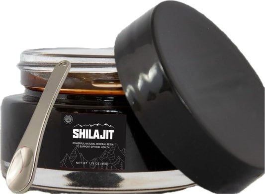 Authentic Himalayan Gold Grade Shilajit Resin Home Studio Collection | Pure Unfiltered Energy Boost | 85+ Trace Minerals | Immune Support | 50g Bottle with Spoon