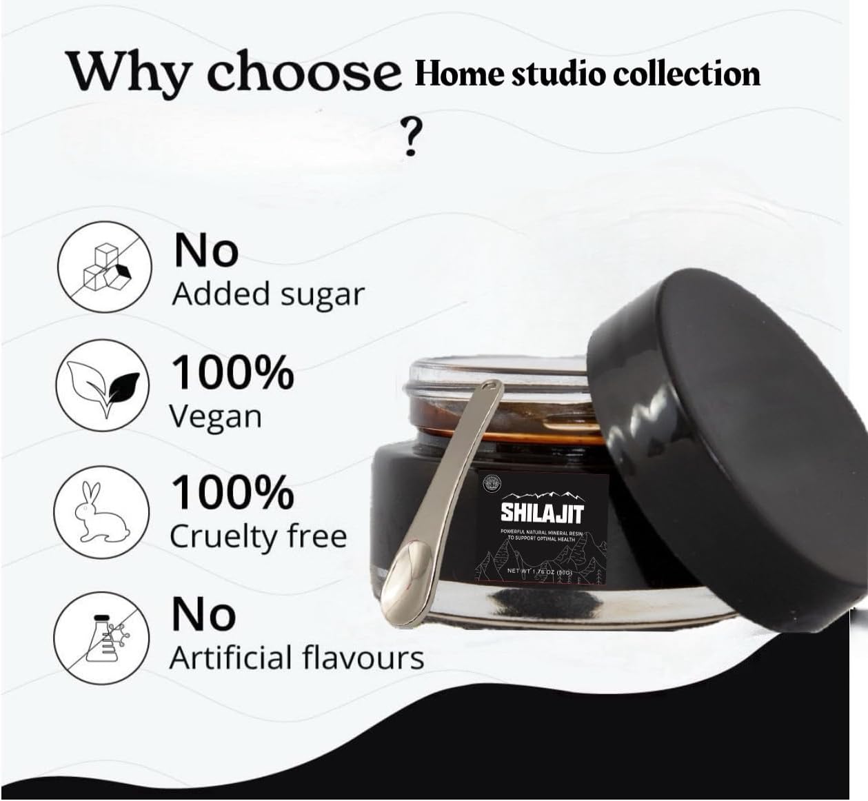 Authentic Himalayan Gold Grade Shilajit Resin Home Studio Collection | Pure Unfiltered Energy Boost | 85+ Trace Minerals | Immune Support | 50g Bottle with Spoon