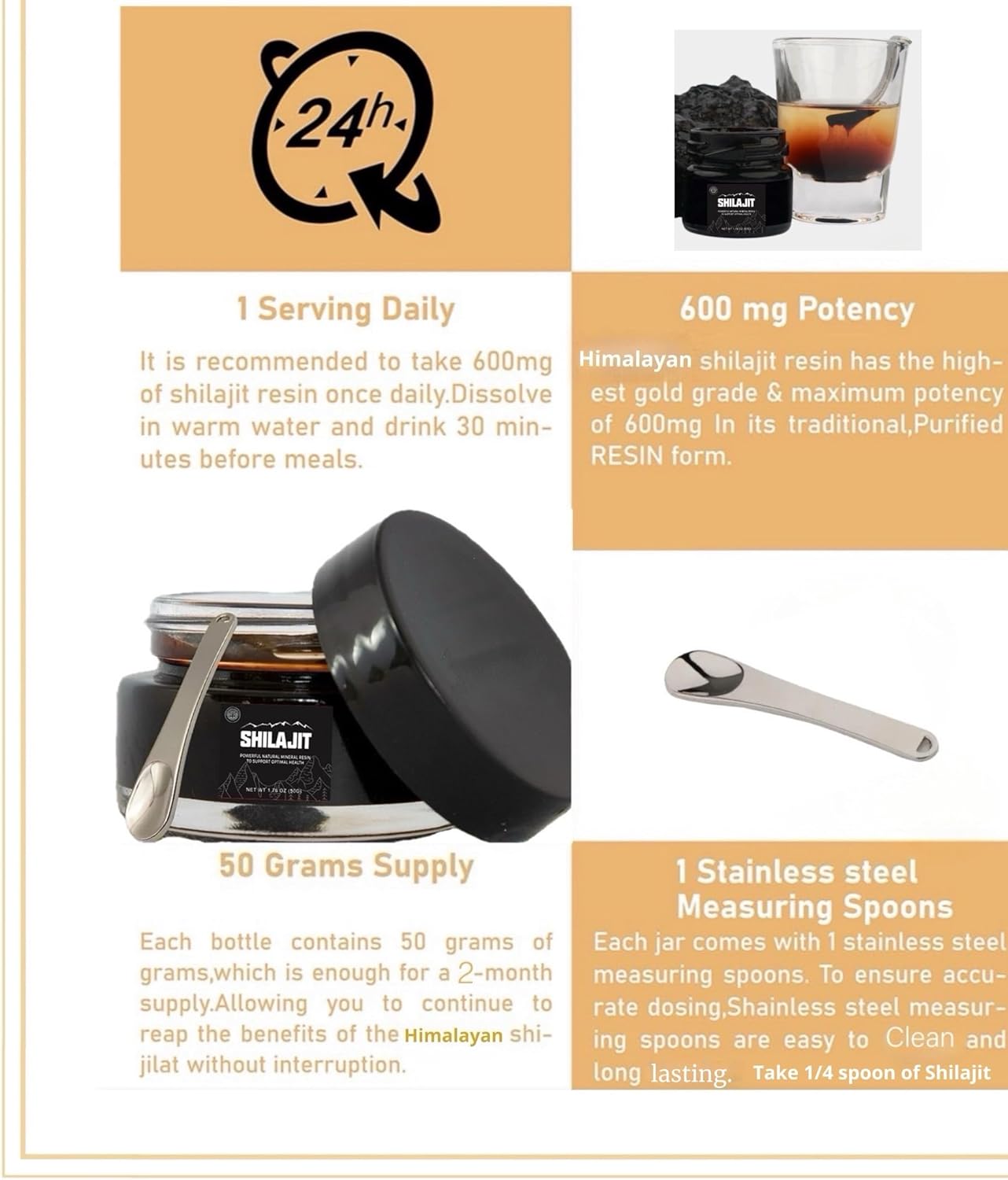 Authentic Himalayan Gold Grade Shilajit Resin Home Studio Collection | Pure Unfiltered Energy Boost | 85+ Trace Minerals | Immune Support | 50g Bottle with Spoon