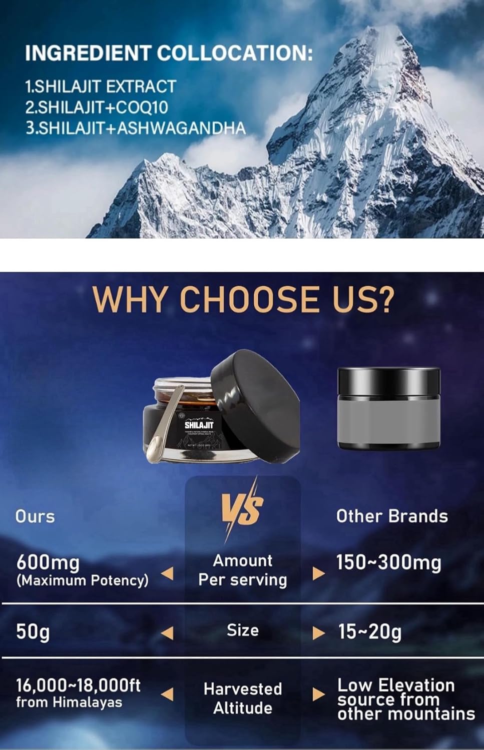 Authentic Himalayan Gold Grade Shilajit Resin Home Studio Collection | Pure Unfiltered Energy Boost | 85+ Trace Minerals | Immune Support | 50g Bottle with Spoon