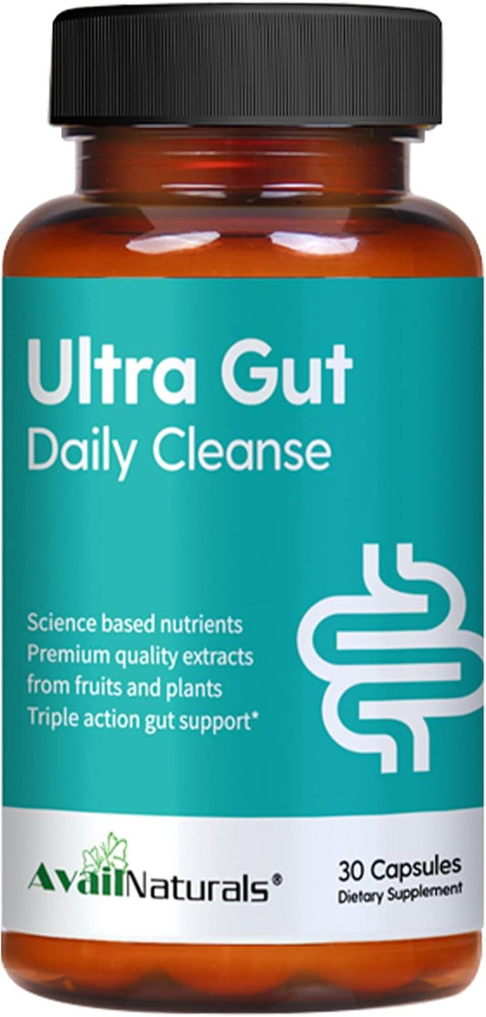 AvailNaturals Daily Cleanse with Senna Leaf Extract & Probiotics - Digestive Support Supplement for Gut & Colon - 30 Capsules