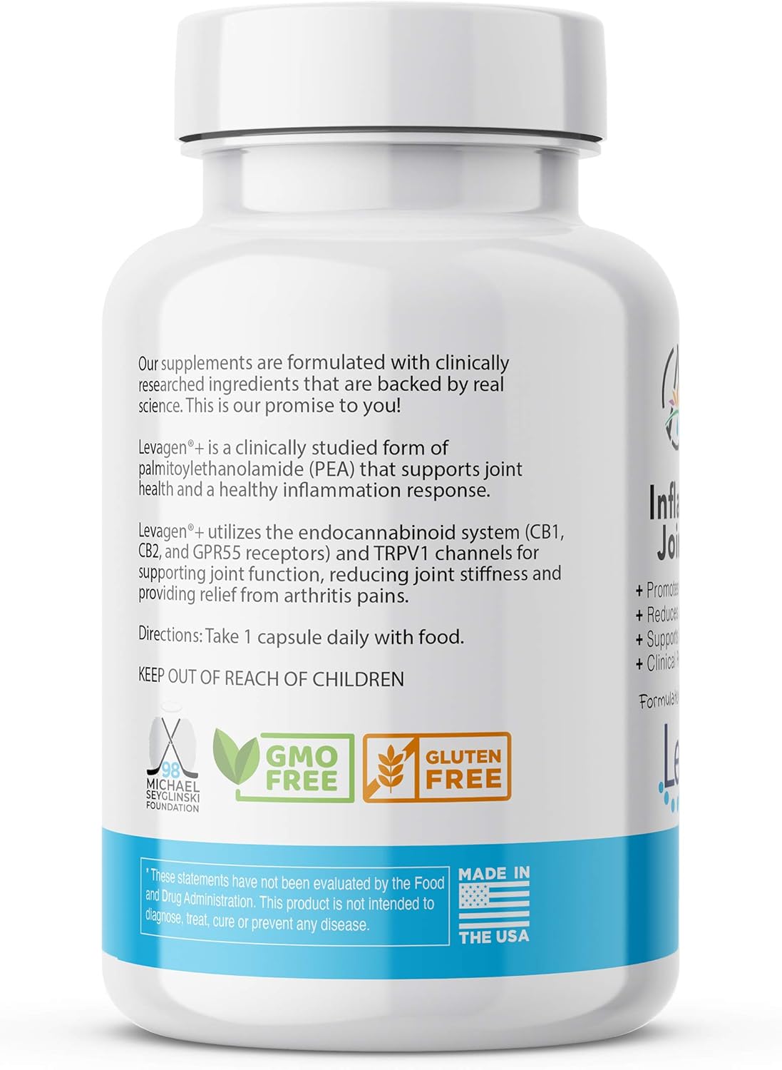 Avani Health Levagen Joint Support Supplement with Bioperine and AstraGin - Reduce Inflammation, Joint Pain, and Stiffness - Gluten Free - 30 Vegan Capsules