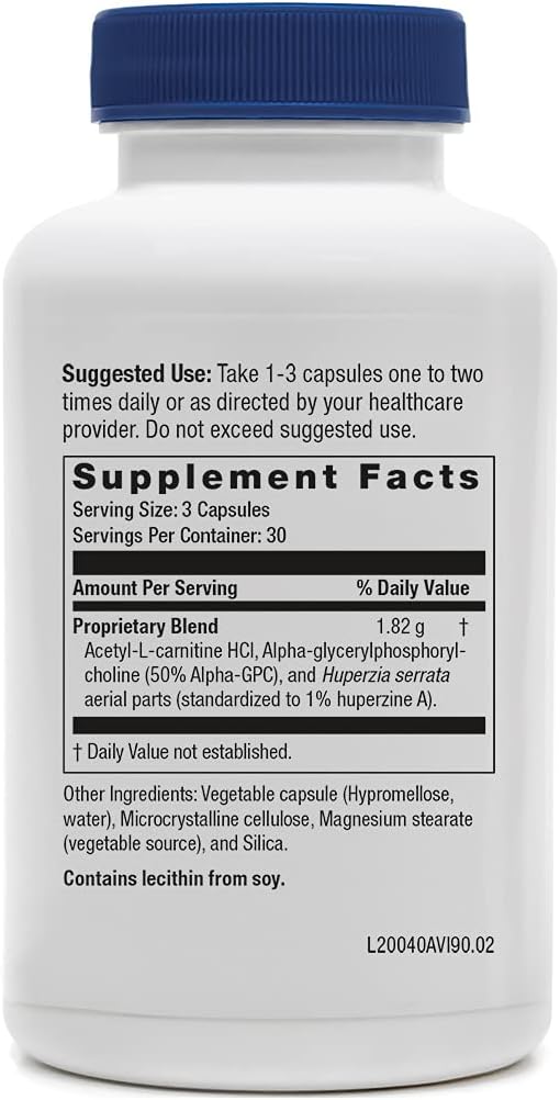 Avipaxin Memory and Focus Supplement with Huperzine A, Acetyl L Carnitine, Alpha GPC - Supports Brain Health, Immunity, Mental Clarity - 90 Capsules