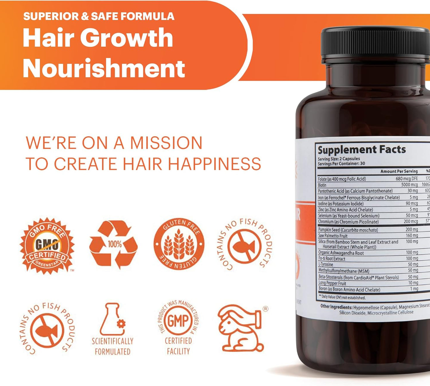 Aviva Advanced Hair Nutrition Vitamins - 60 Capsules for Thicker Hair - Biotin 5000mcg with Essential Oils