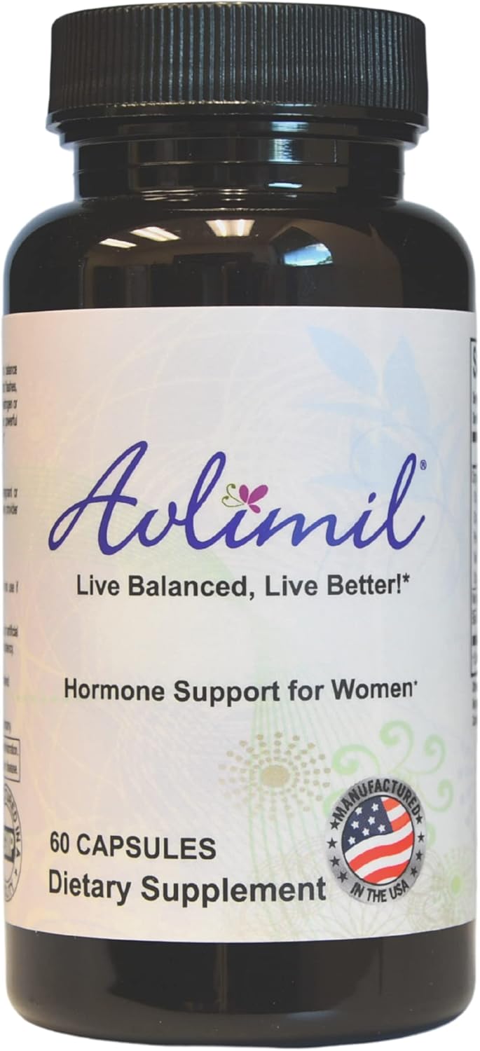 Avlimil® Hormone Balance & Menopause Support Supplement - Relieve Mood Swings, Hot Flashes, Night Sweats, and Irritability - Natural Ingredients - 1 Month Supply