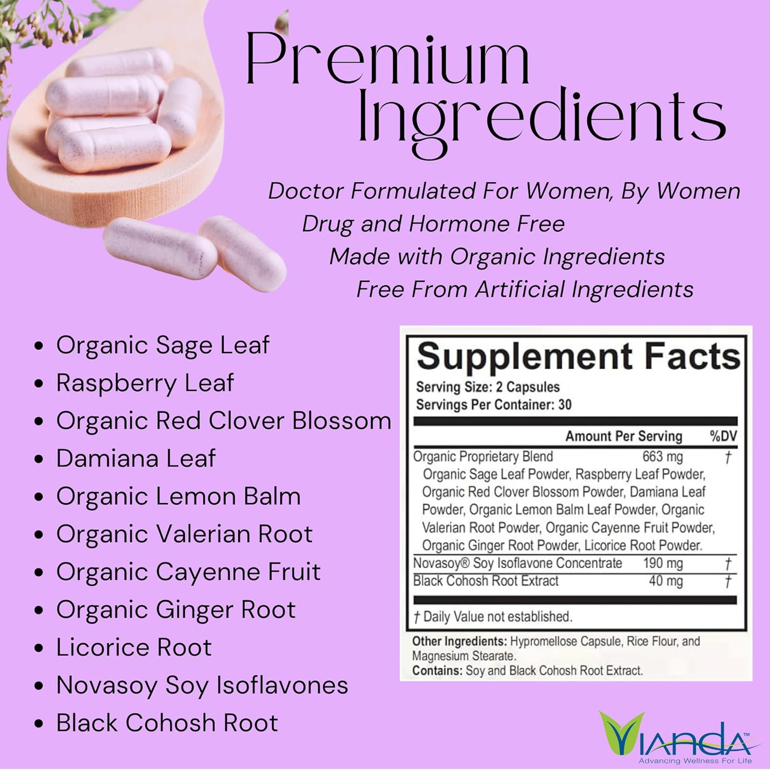 Avlimil® Hormone Balance & Menopause Support Supplement - Relieve Mood Swings, Hot Flashes, Night Sweats, and Irritability - Natural Ingredients - 1 Month Supply