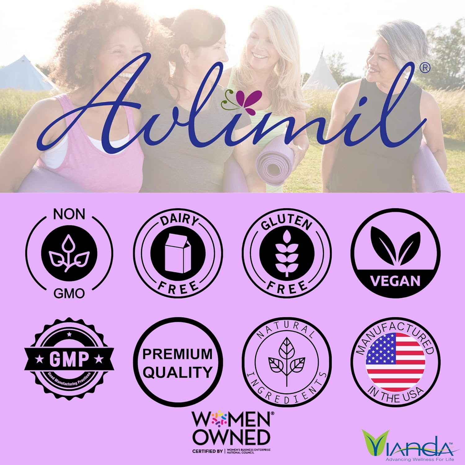Avlimil® Menopause Relief: Hormone Balance & Symptom Relief - Isoflavones, Black Cohosh, Red Clover - 3 Month Supply