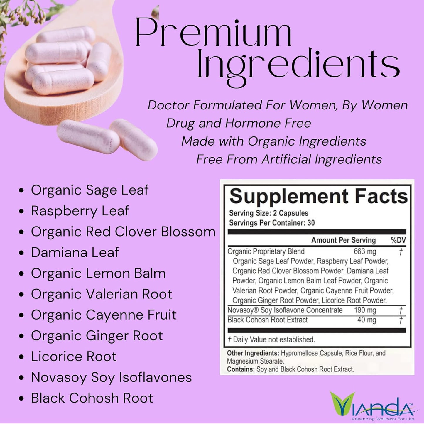 Avlimil® Menopause Relief: Hormone Balance & Symptom Relief - Isoflavones, Black Cohosh, Red Clover - 3 Month Supply