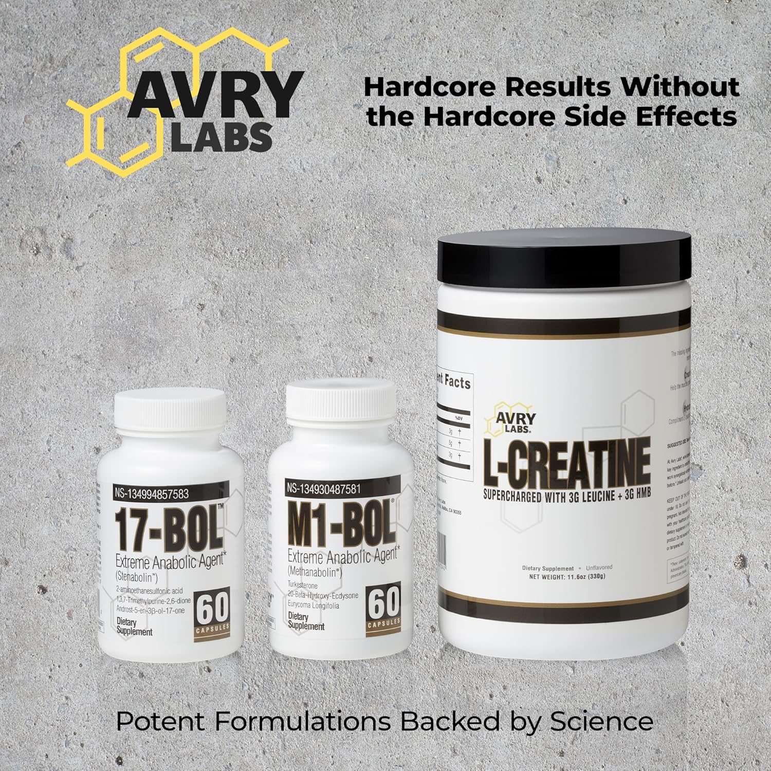 Avry Labs M1-BOL Extreme Anabolic Supplement with Turkesterone for Muscle Growth & Strength - Vegan Dietary Supplement, 60 Capsules