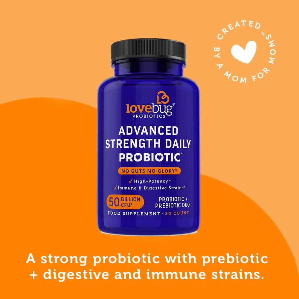 Award-Winning Lovebug Probiotics: Maximum Strength with 10 Clinically Studied Strains - Rebuild & Restore Immune and Digestive Microbiome - 25 Billion CFU