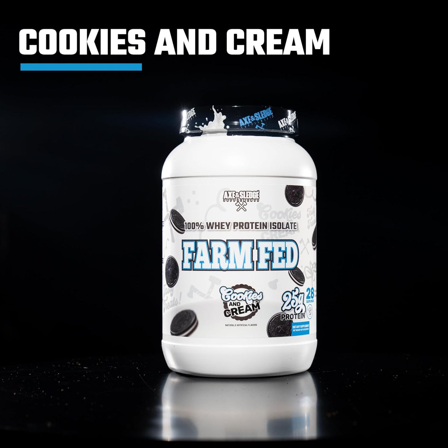 Axe & Sledge Farm Fed 100% Whey Protein Isolate with Digestive Enzymes - Cookies & Cream V2