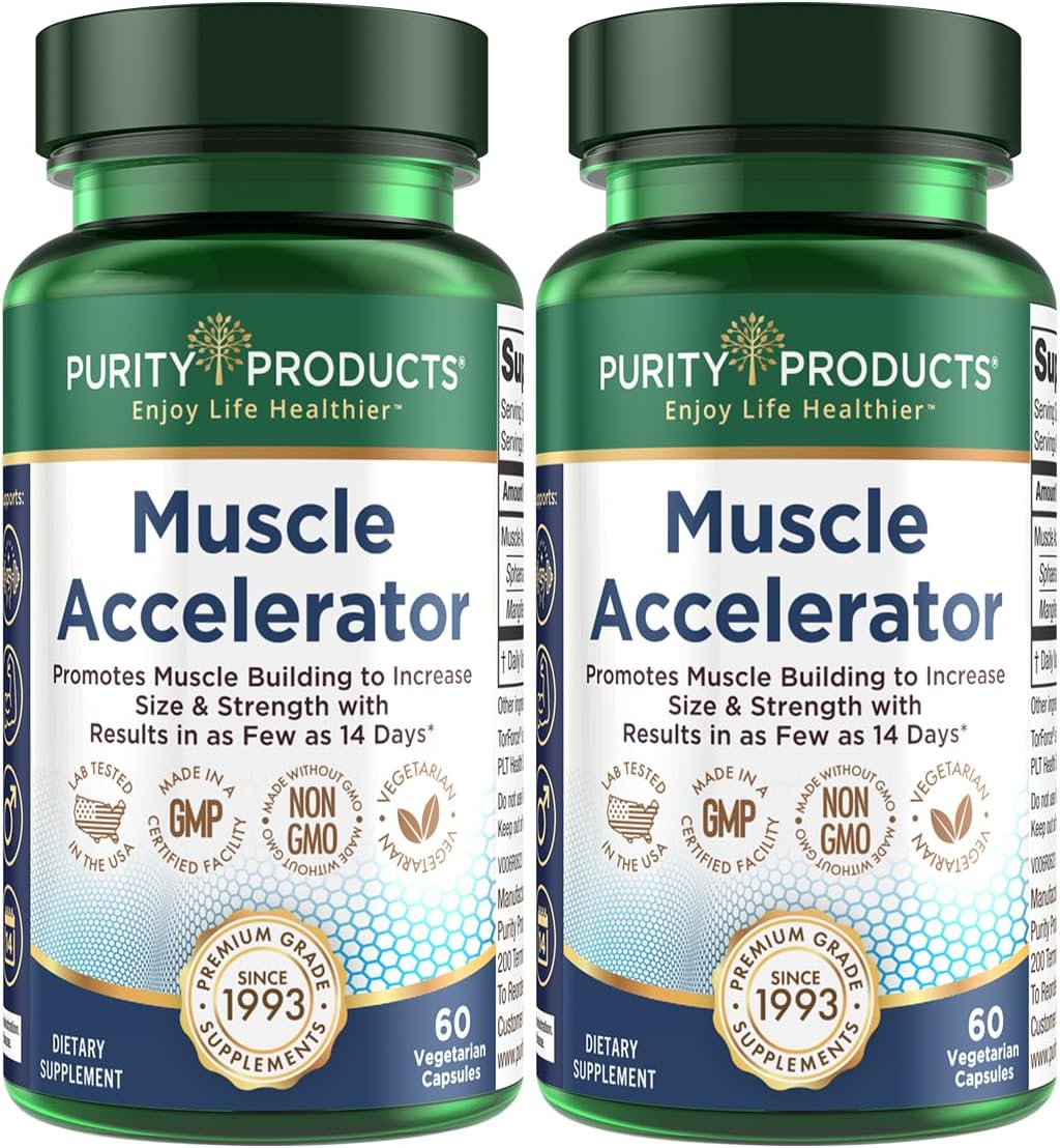 Ayurvedic Herbal Extracts Muscle Accelerator Blend - Promotes Strength, Endurance & Growth - 60 Veg Capsules