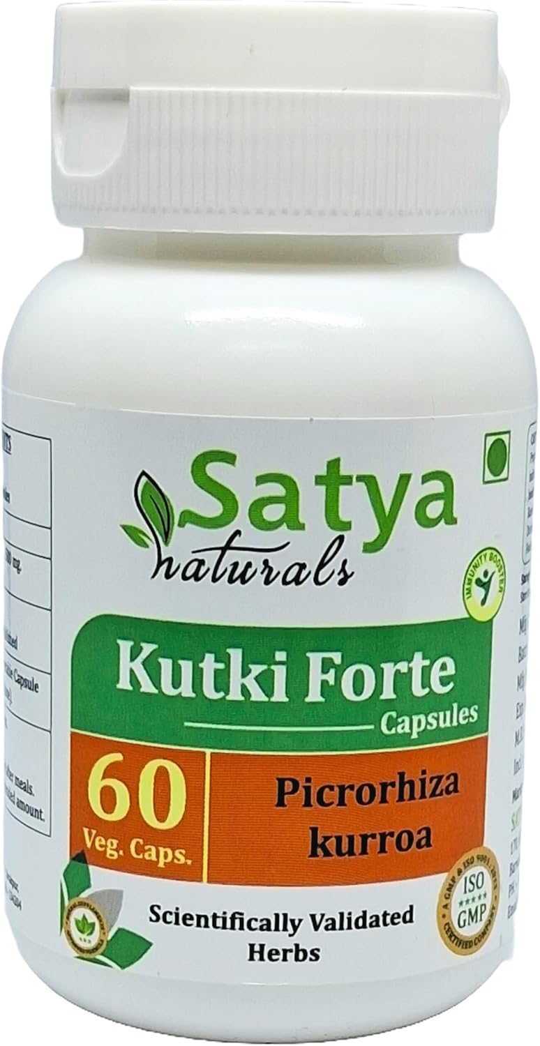 Ayurvedic Kutki Forte Capsules 500mg - Herbal Supplement for Men and Women - Satya Naturals (60 Veg Capsules)