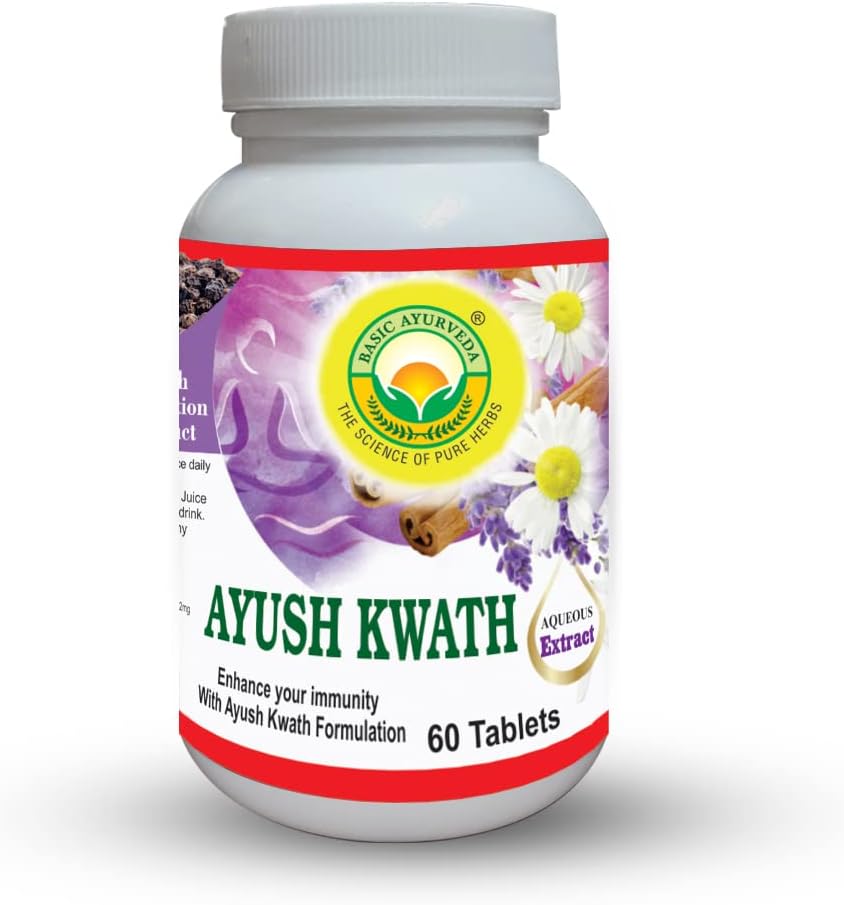 Ayurvedic Natural Blend Tablets with Cinnamon, Ginger, & Holy Basil | 60 Tablets (500mg)