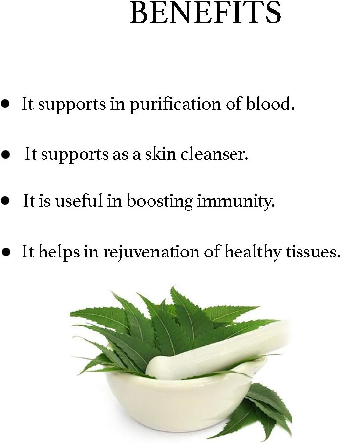 Ayurvedic Neem Leaf Extract Herbal Supplement for Skin Cleansing & Immunity Boosting (60 Count)