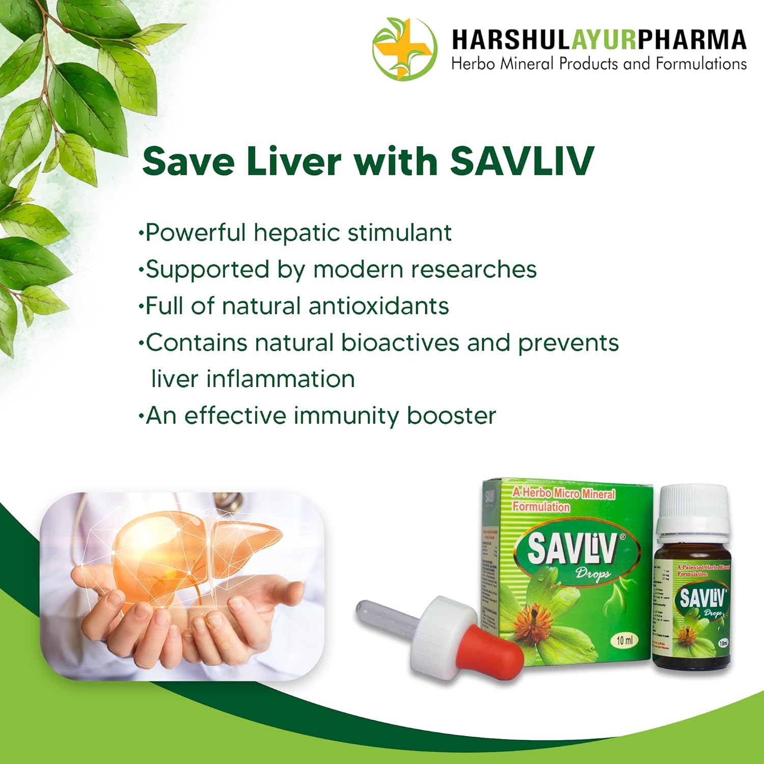 Ayurvedic SAVLIV Liver Drops for Managing Liver Issues & Detox - Pack of 10 Ml Vial, Natural Formula