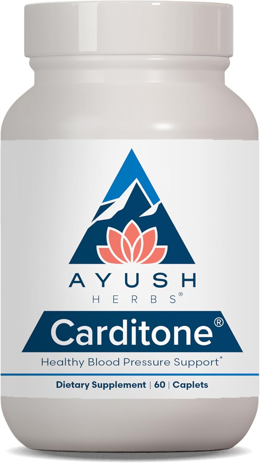 Ayush Herbs Carditone - Herbal Heart Health Supplement for Adults, Blood Pressure Support with Rauwolfia, Arjuna, Calcium, Magnesium - 60 Veg Caplets