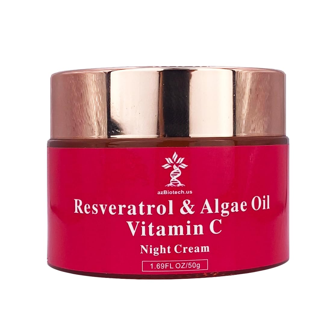 AZ BIOTECH Resveratrol, Algae Oil & Vitamin C Night Cream - 1.69 fl, Anti-aging & Moisturizing Formula