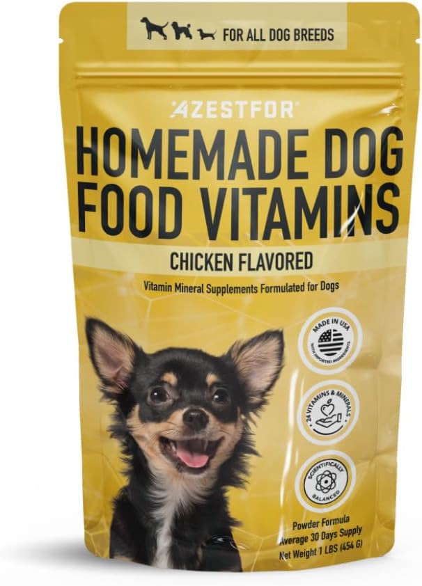 Azestfor USA-Made Homemade Dog Food Supplement - Holistic Whole Food Diets - All Breeds - Puppy to Adult - 16oz Powder