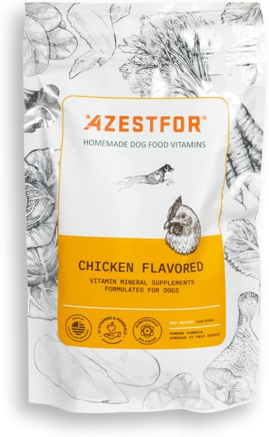 Azestfor USA-Made Homemade Dog Food Supplement - Holistic Whole Food Diets - All Breeds - Puppy to Adult - 16oz Powder