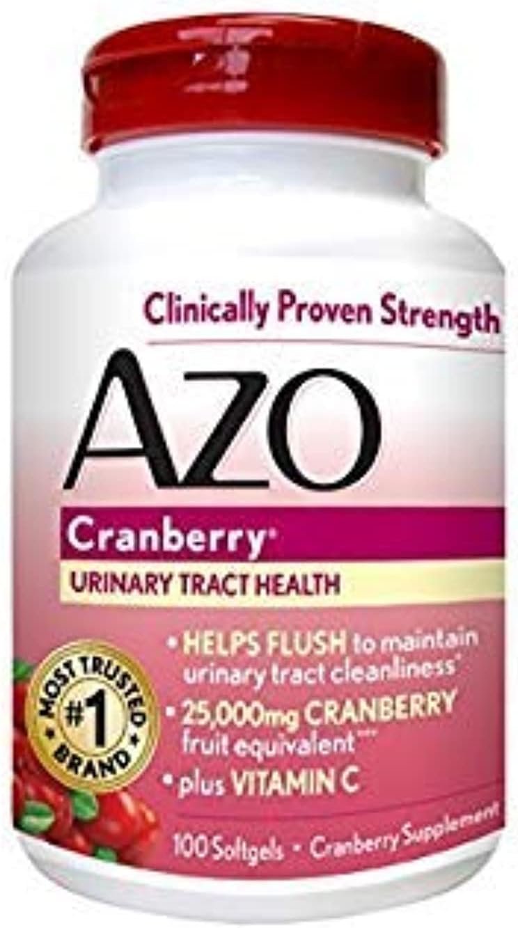 AZO Cranberry Urinary Tract Health Supplement, 25,000mg Cranberry Fruit Equivalent, Pack of 2 - Save on Bulk Purchases