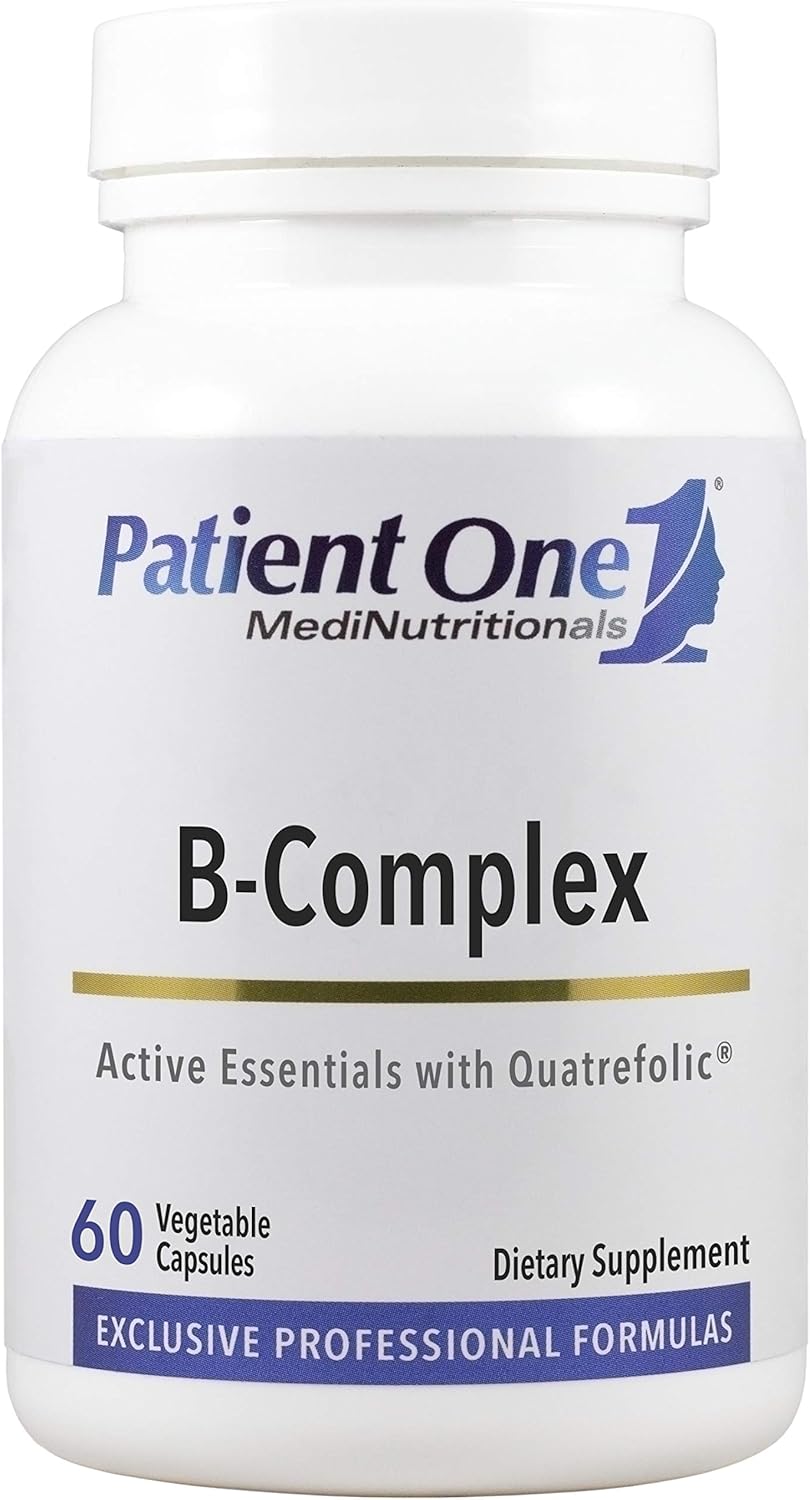 B-Complex Supplement for Energy, Heart, and Brain Health - 60 Capsules with Quatrefolic for Active Essentials