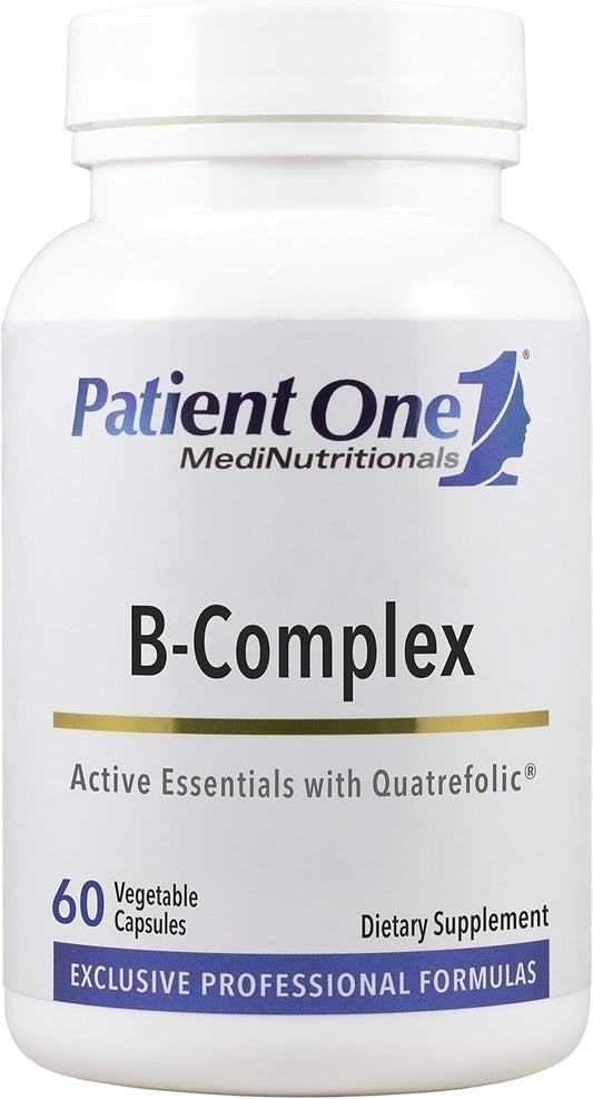 B-Complex Supplement for Energy, Heart, and Brain Health - 60 Capsules with Quatrefolic for Active Essentials