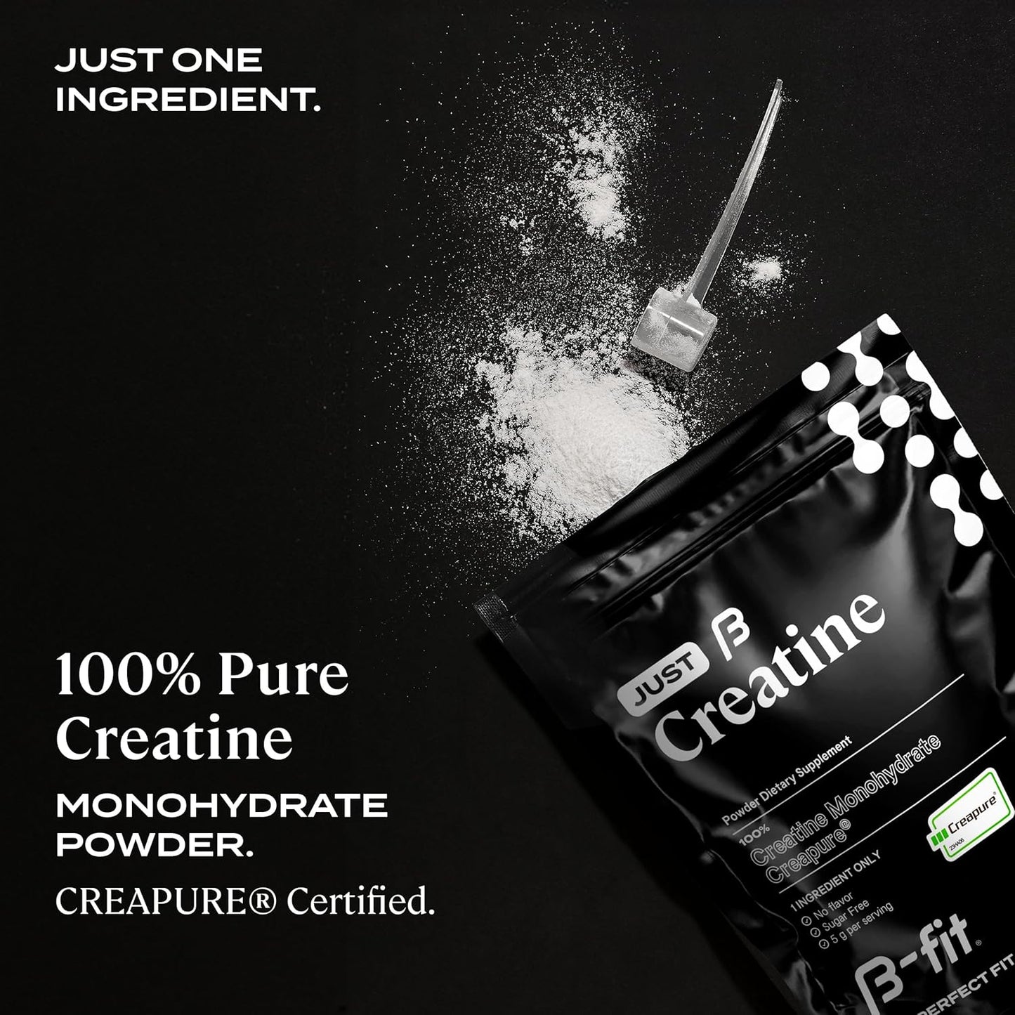 B-FIT B Creatine Monohydrate Powder - Creapure Creatine - 90 Servings - 450g - Pre Workout for Women - Sugar-Free - Flavorless - 3 Month Supply