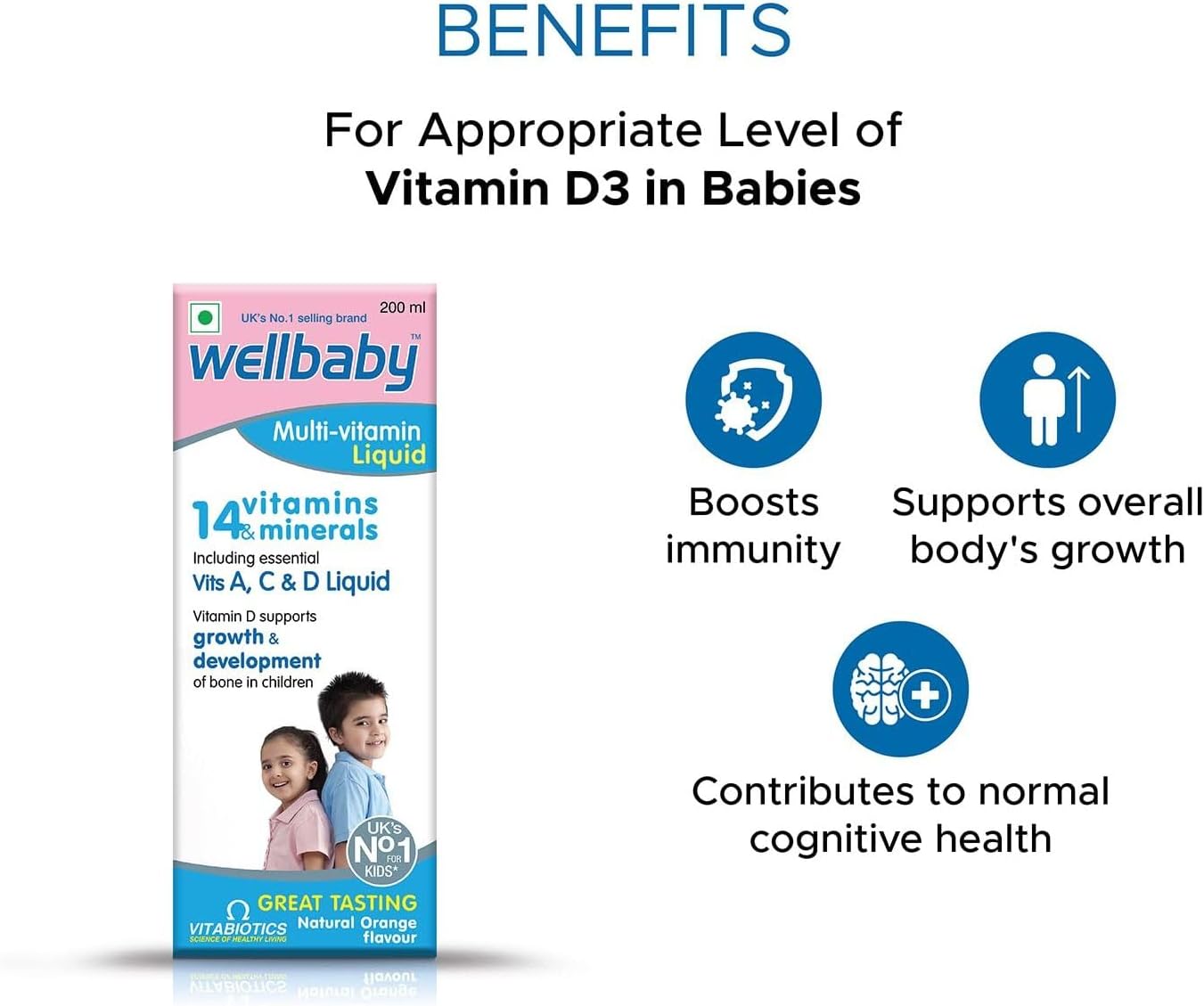 Baby Multivitamin Liquid 200ml | 6.76 Fl Oz - Walbaby (1 Pack)