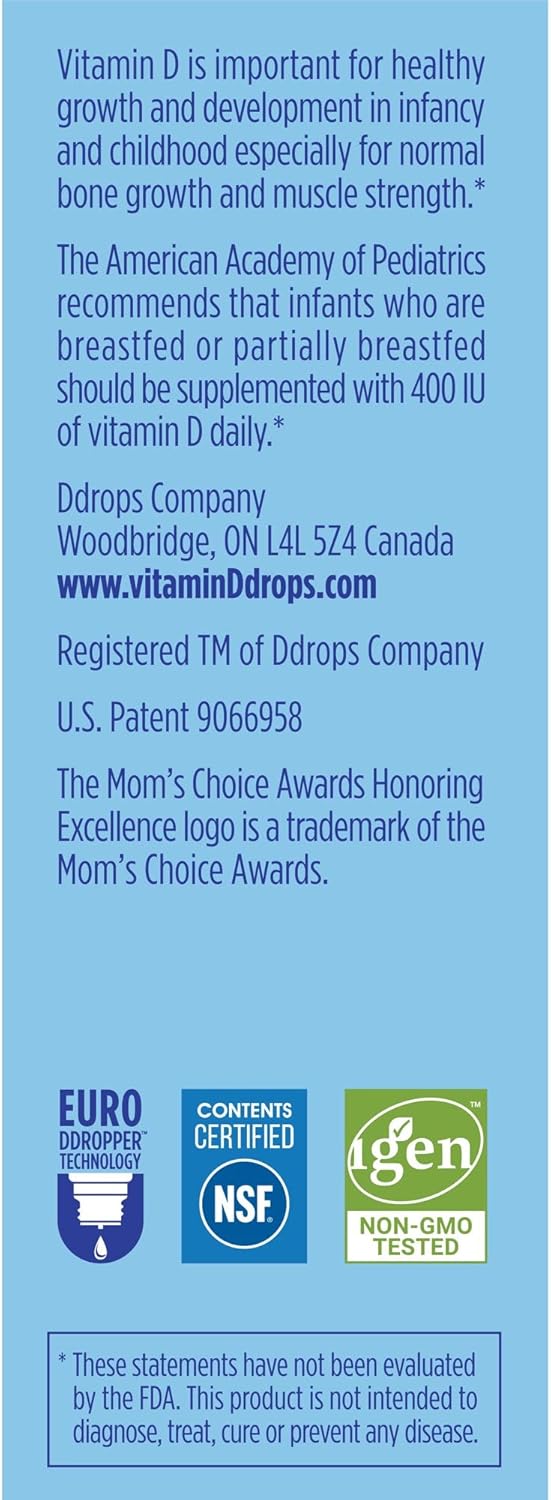 Baby Vitamin D3 Liquid Supplement - 400 IU (90 Drops) - 2.50 mL Dropper