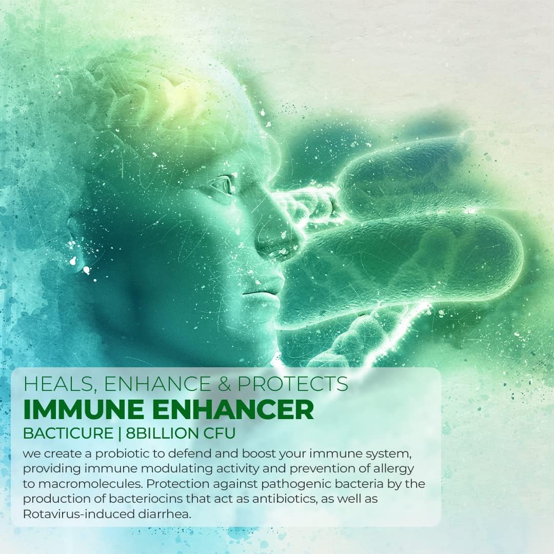 BACTICURE Bacterium Plus: Natural Immune System Support - Patented Formula - 240 Count (2 Pack)