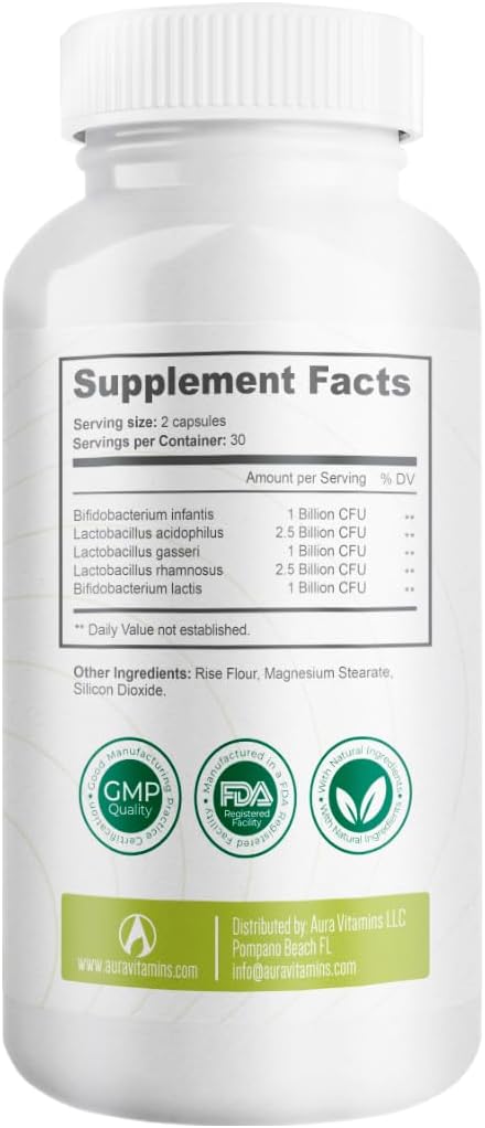 Bacticure High CFU Probiotic Capsules for Digestive & Vaginal Health - 180 Caps, Prebiotics, Enzymes, Immune Support - Men & Women Friendly