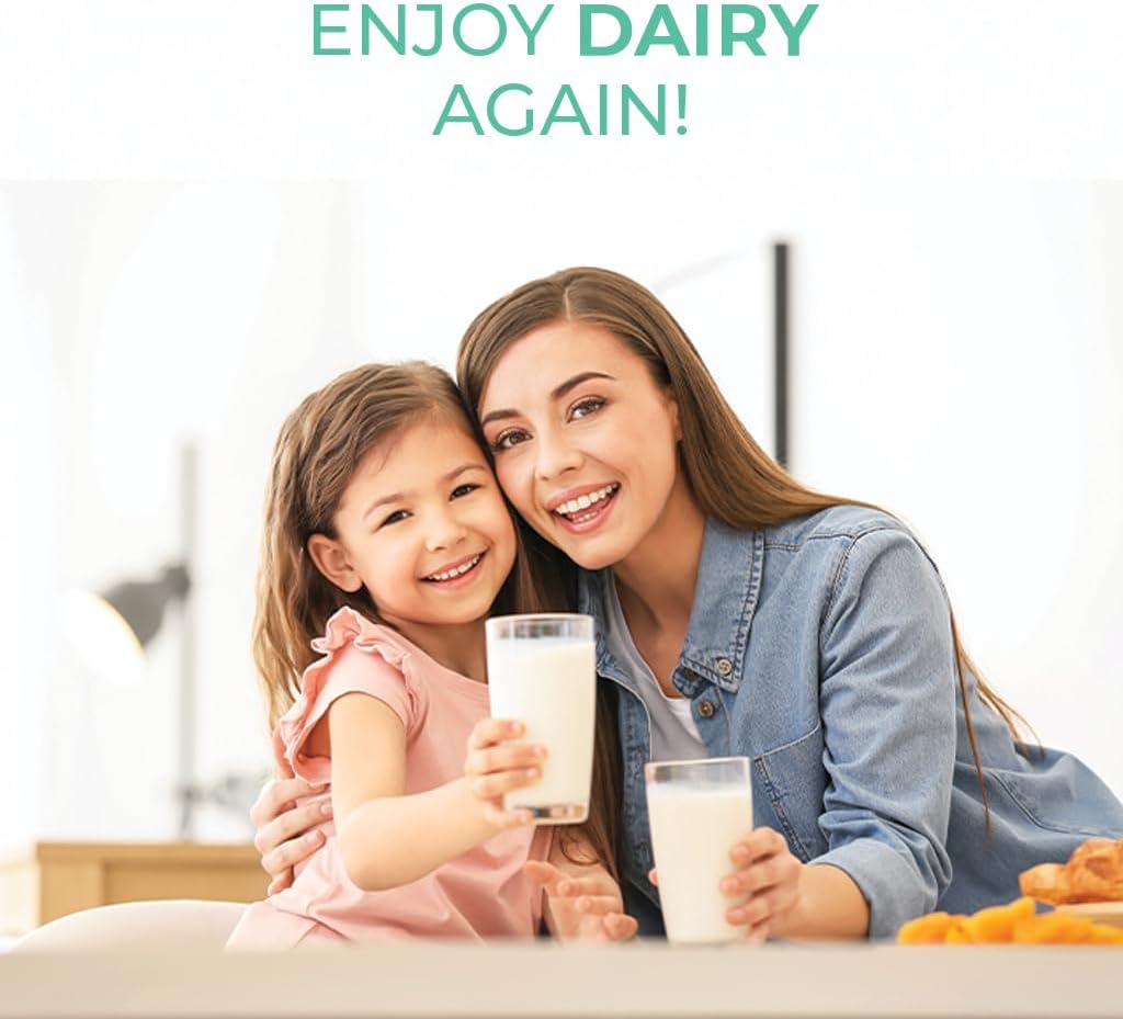 BACTOSE Probiotic Lactose Pills for Long-Term Relief and Dairy Enjoyment - Lactose Intolerance Supplement with Gut Lactase Enzymes - Natural Lactose Breakdown Support (7-Day Use, Monthly Repeat)