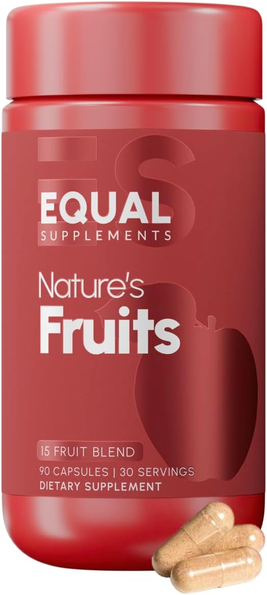 Balance Your Body with Equal Supplements Fruits Capsules - 90 Count - Natural Superfood for Adults - 1 Month Supply