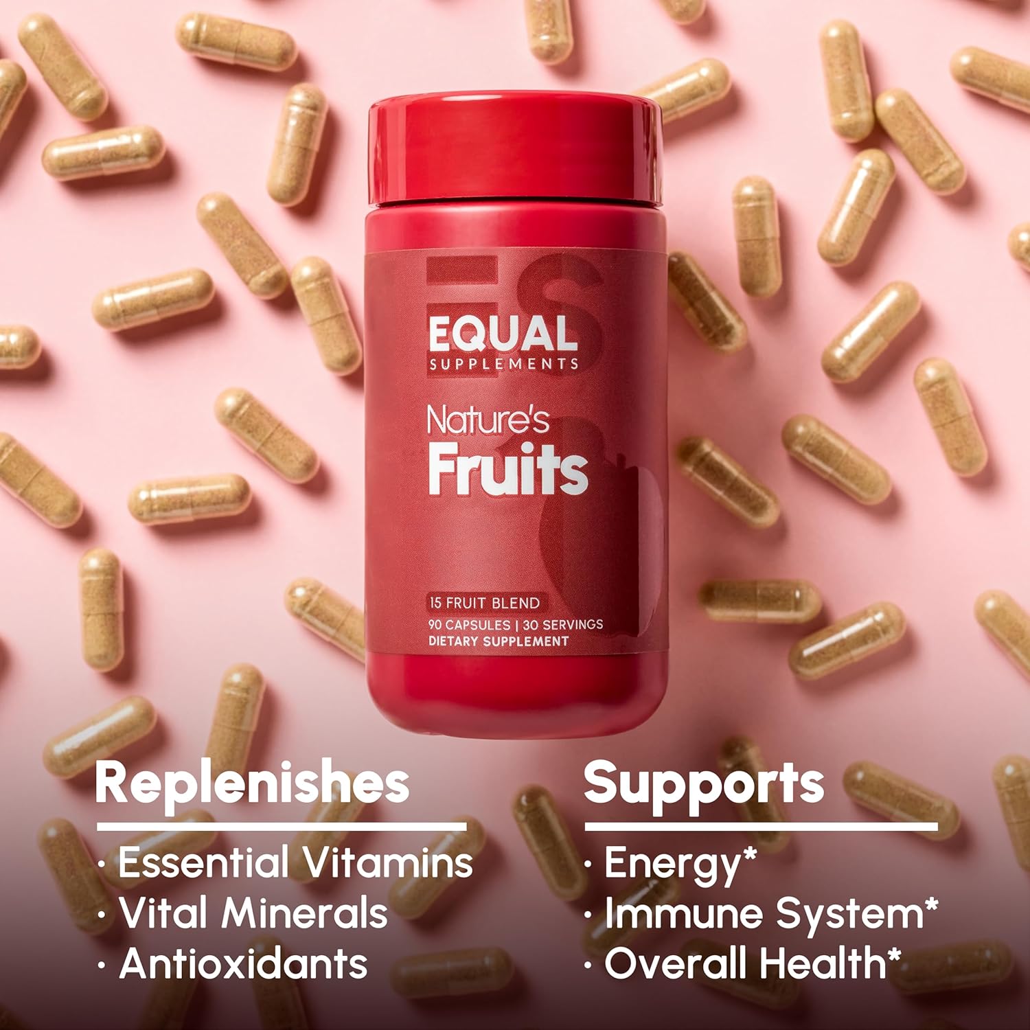 Balance Your Body with Equal Supplements Fruits Capsules - 90 Count - Natural Superfood for Adults - 1 Month Supply