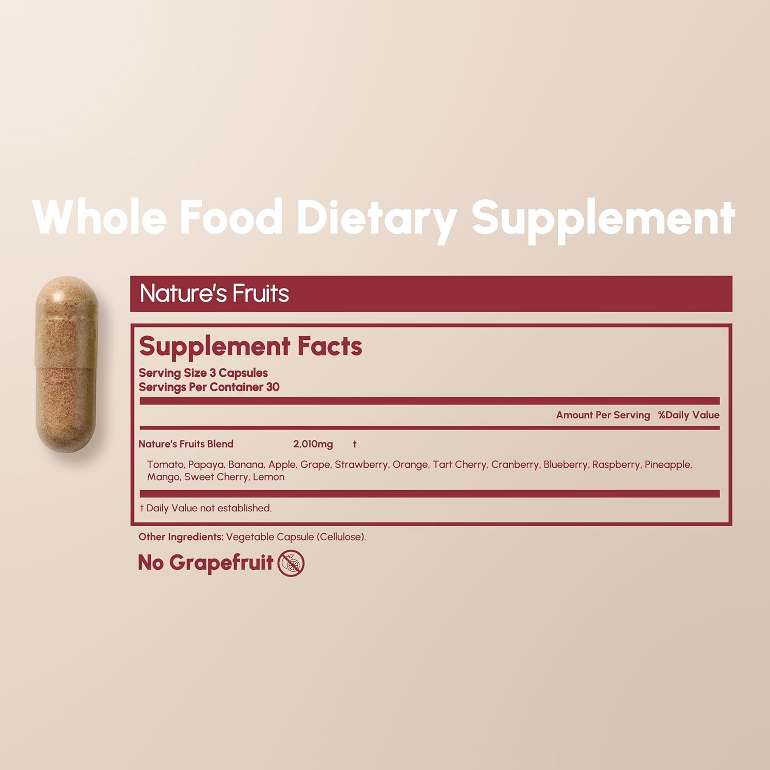 Balance Your Body with Equal Supplements Fruits Capsules - 90 Count - Natural Superfood for Adults - 1 Month Supply