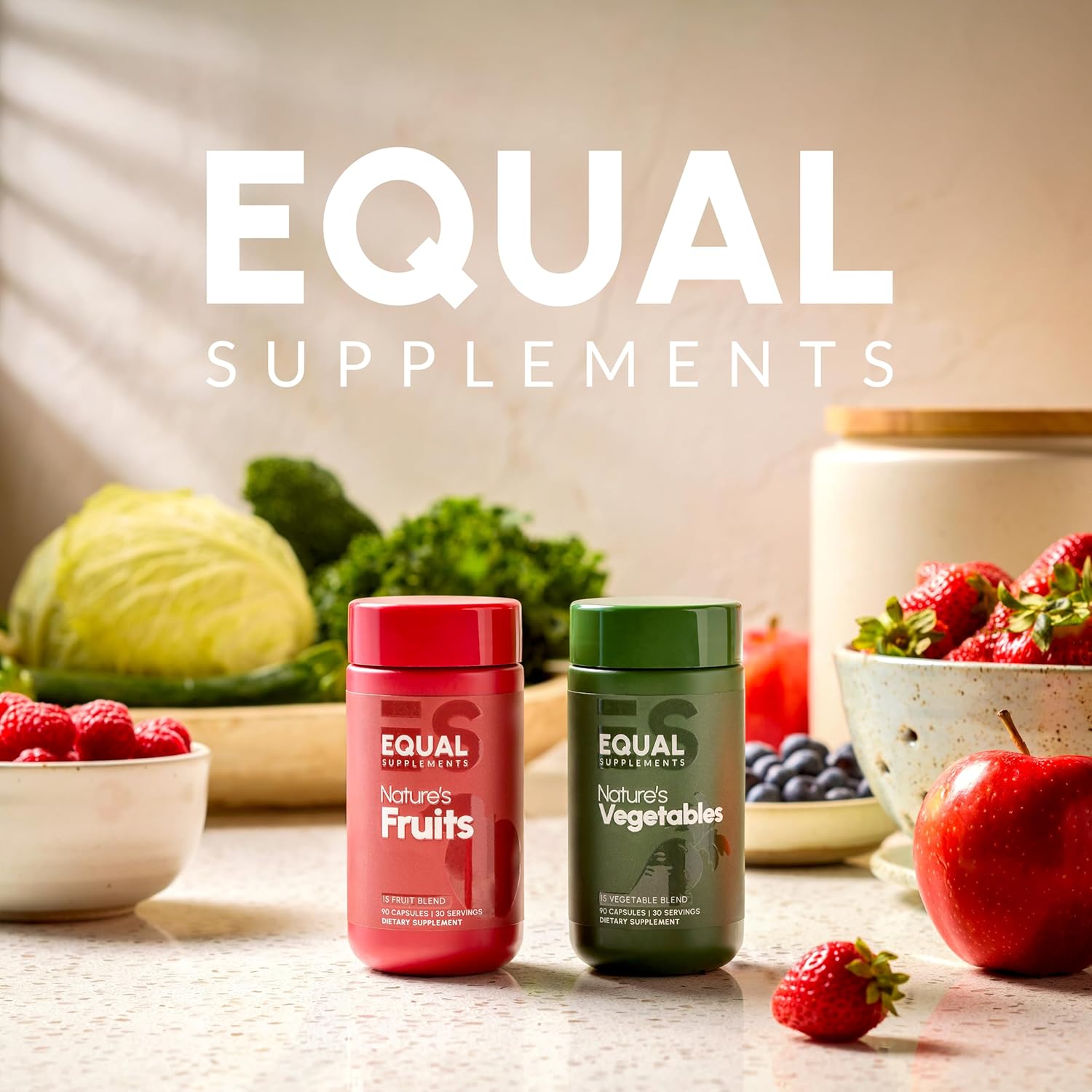 Balance Your Body with Equal Supplements Fruits Capsules - 90 Count - Natural Superfood for Adults - 1 Month Supply