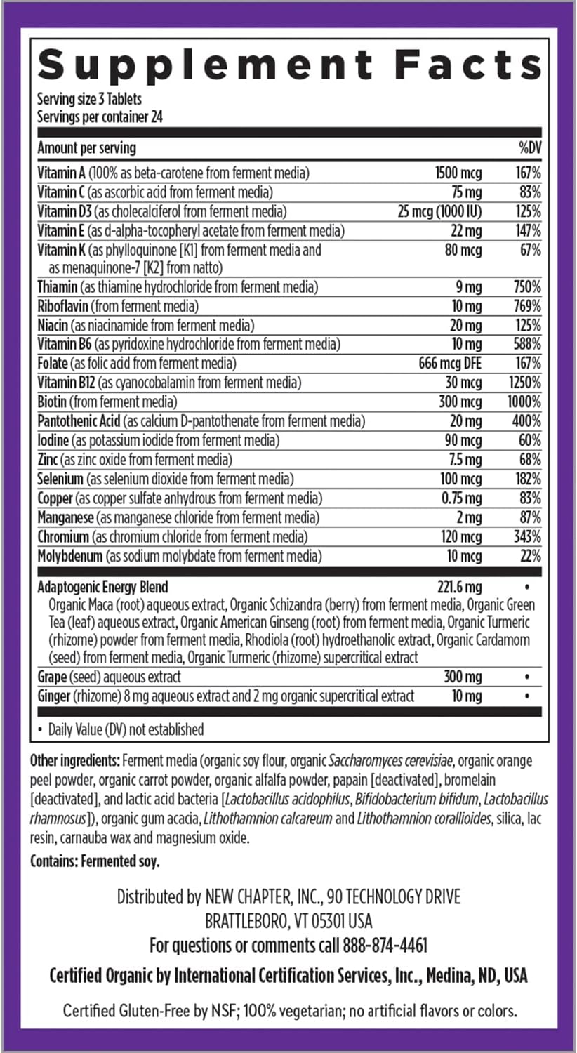 Balanced Energy and Stress Support Multivitamin with B Vitamins and Vitamin D3 - 72 ct