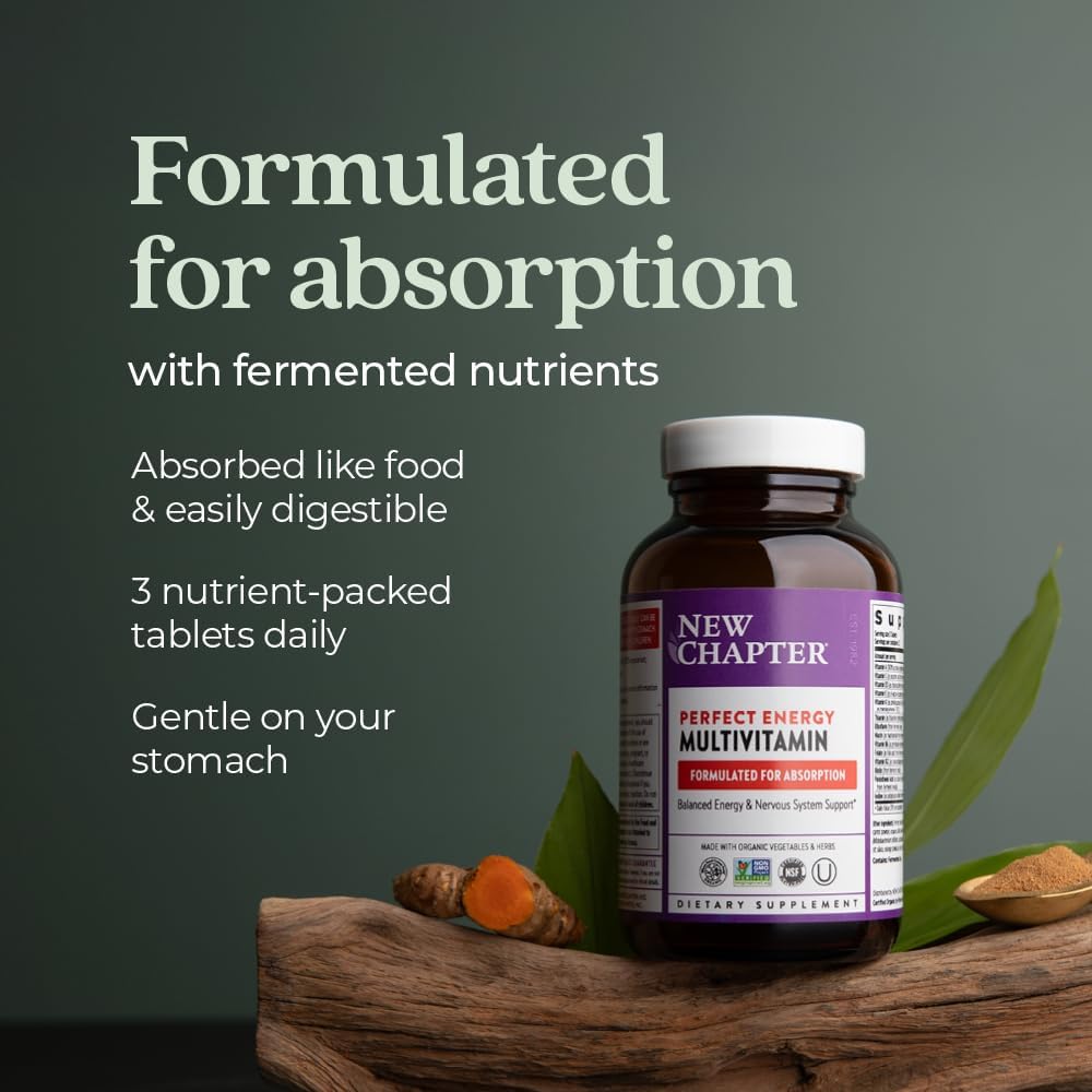 Balanced Energy & Stress Support Multivitamin with B Vitamins, Vitamin D3, Non-GMO Ingredients - 96 ct