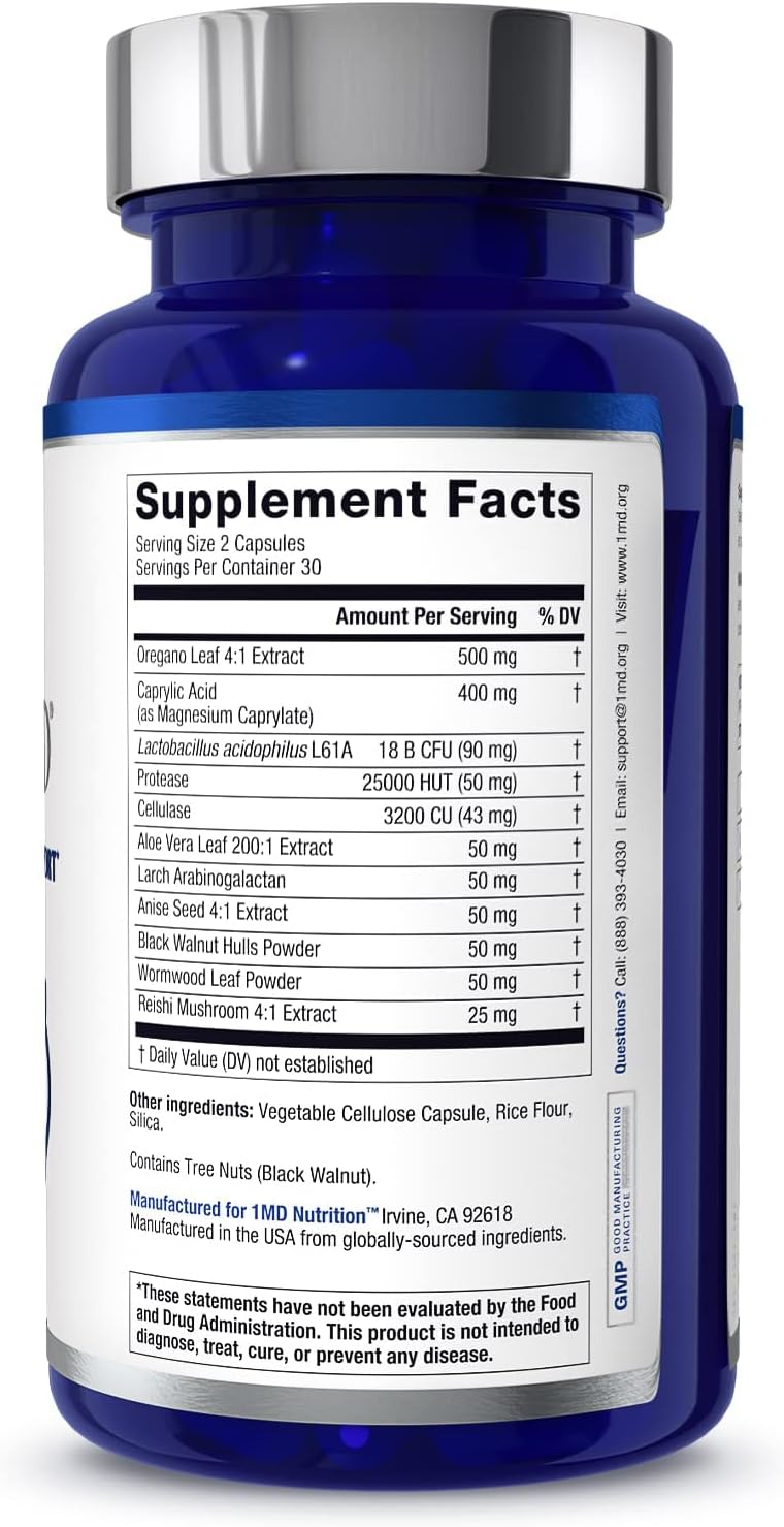 BalanceMD Vaginal Probiotics with Oregano, Caprylic Acid, & Digestive Enzymes for Intestinal Flora Balance - 60 Capsules