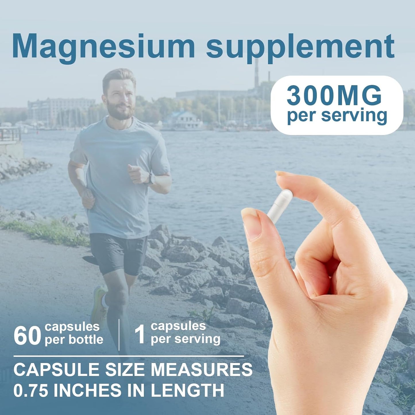 Balincer Triple Magnesium Complex 300 mg - Glycinate, Malate, Citrate - Support Muscle, Nerves, Energy, Heart Health - Non-GMO - 60 Capsules
