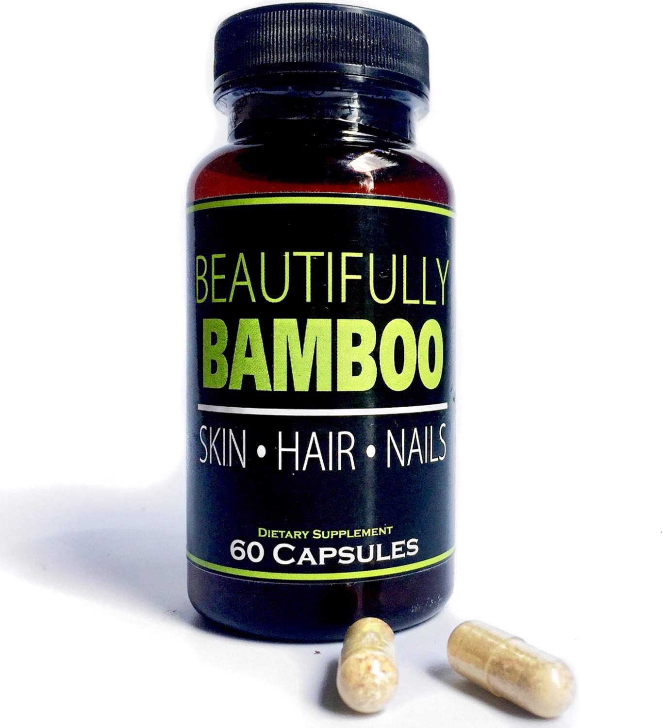 Bamboo Ultra Vitamin Capsules for Skin, Hair, and Nail Growth with Biotin, Silica, Amino Acids - 60 Capsules