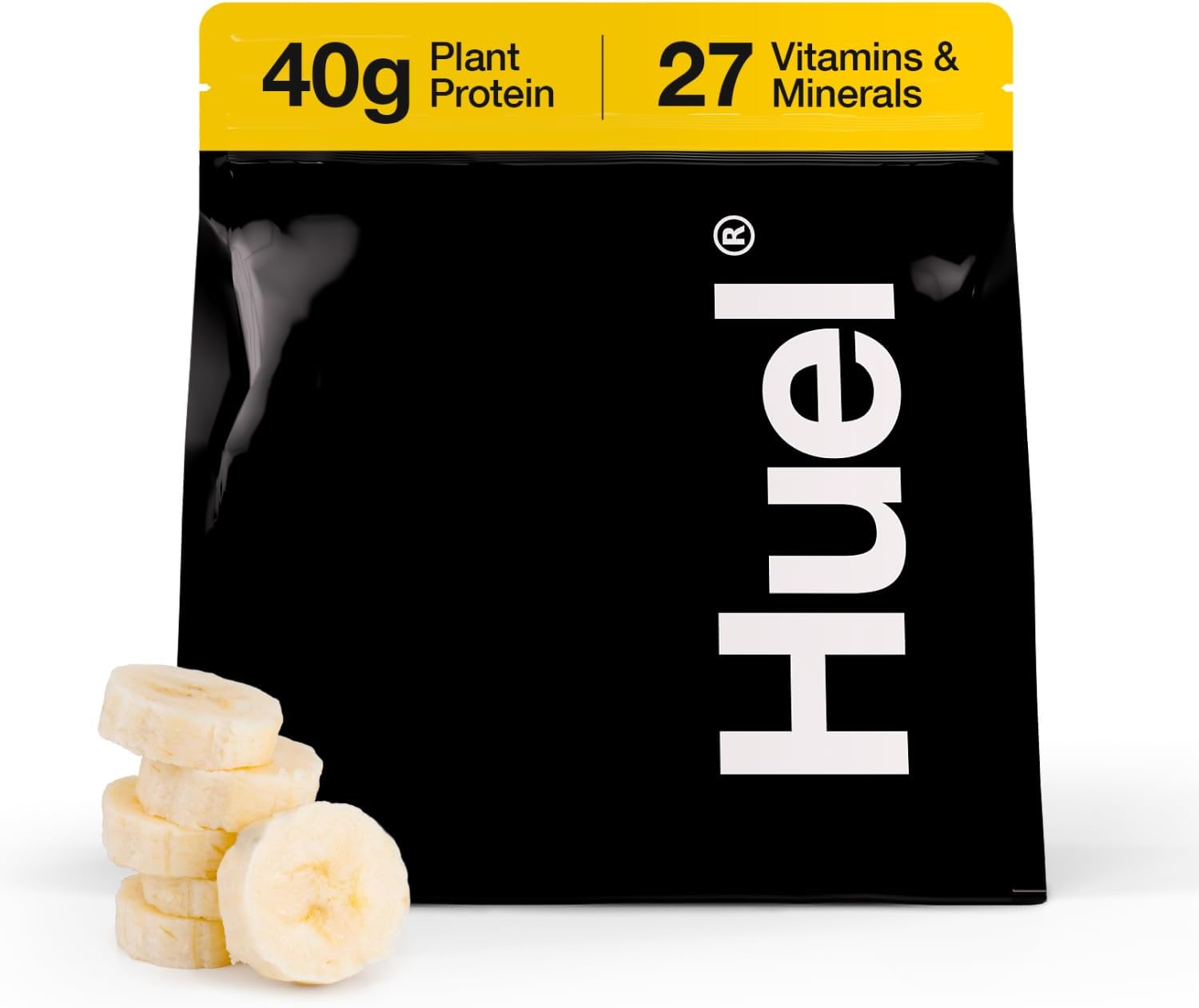 Banana 40g Vegan Protein Powder - Huel Black Edition | Nutritionally Complete Meal with 27 Vitamins and Minerals | Gluten Free - 17 Servings