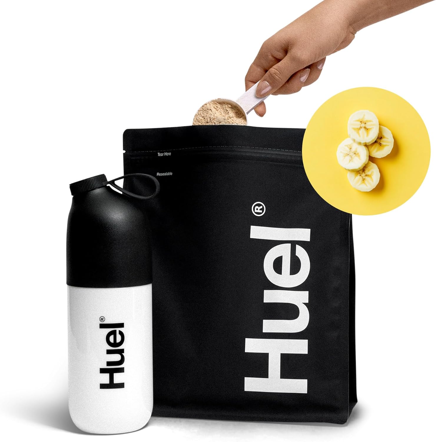 Banana 40g Vegan Protein Powder - Huel Black Edition | Nutritionally Complete Meal with 27 Vitamins and Minerals | Gluten Free - 17 Servings