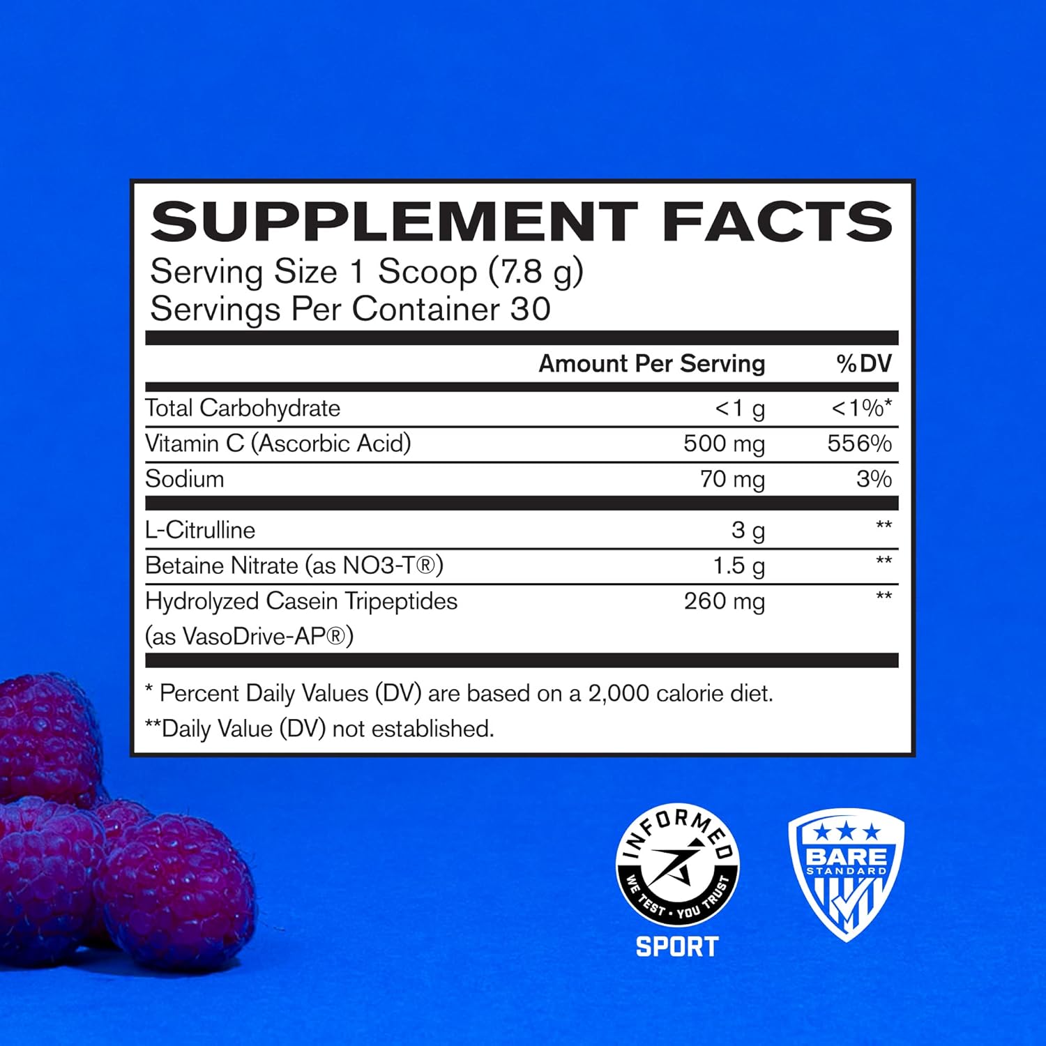 Bare Performance Nutrition BPN Endo Pump Pre-Workout Enhancer - Blue Raspberry, Boosts Muscle Pump & Oxygen Flow