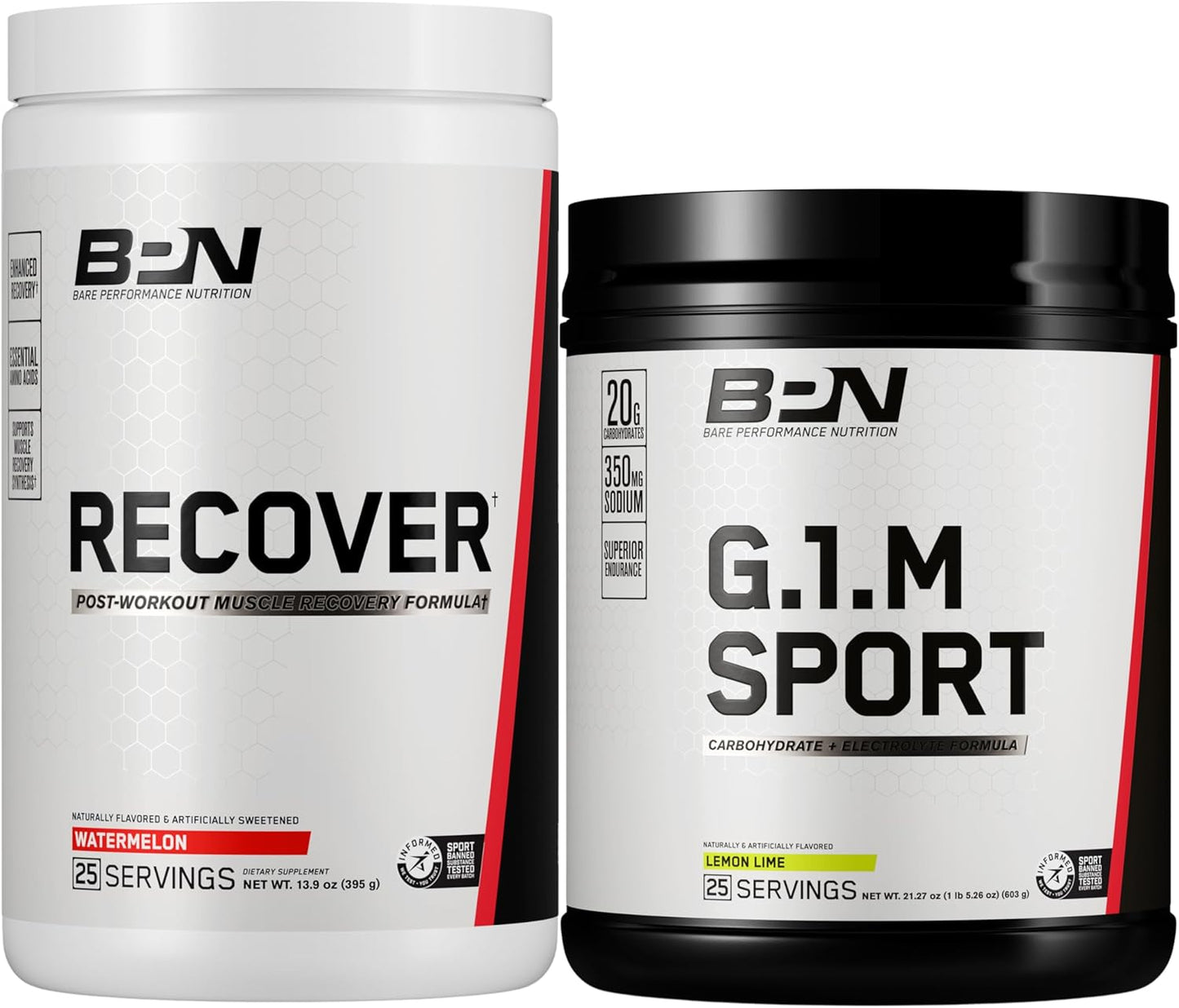 BARE PERFORMANCE NUTRITION BPN Recover & G1M Lemon Lime Bundle - Ultimate Recovery and Hydration Combo
